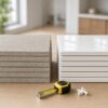 Porcelain vs ceramic tiles shown side by side as tile samples on a bench