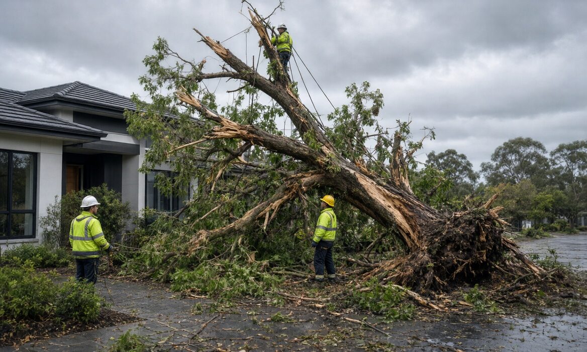 Emergency tree removal after storm damage in Melbourne